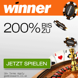 Winner Online Casino 200% Bonus bis zu €350 und 99 Free Spins